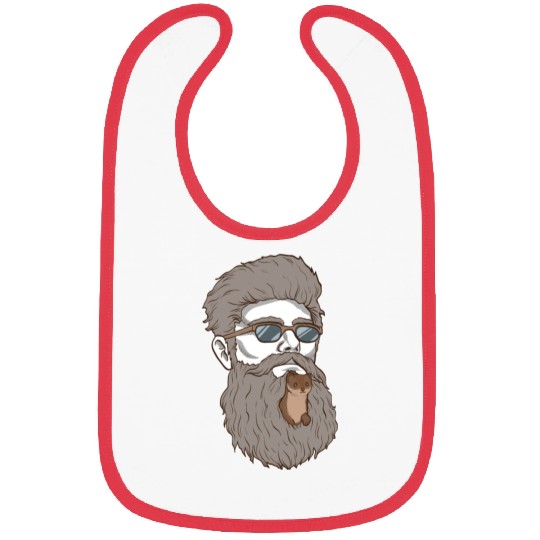 Beard Weasel Funny Beard Design Bibs