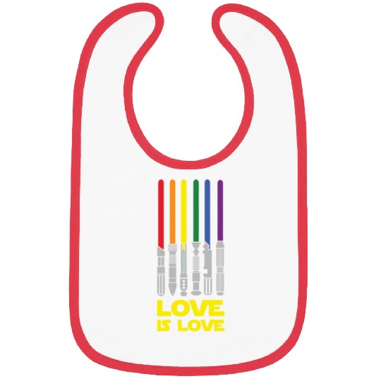Lightsaber Rainbow - Love Is Love Bibs