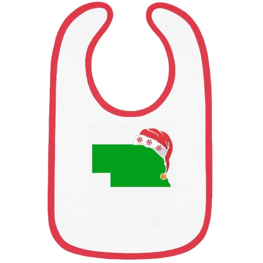 Nebraska Christmas Cute Christmas Gift Green US State Bibs