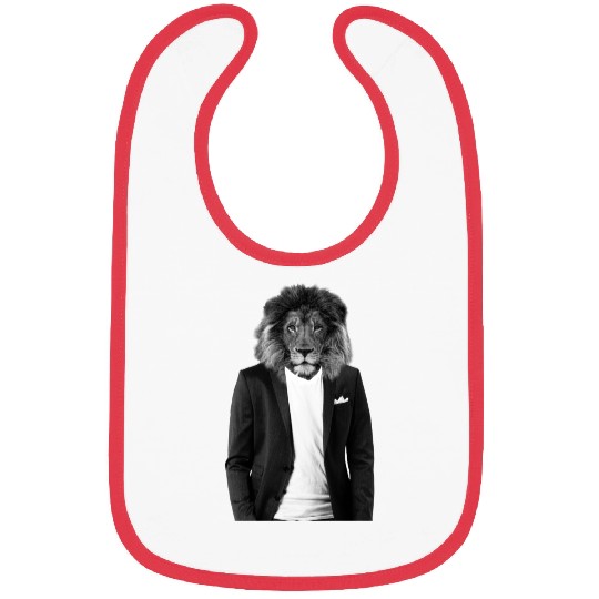 Hipster lion in a cool suit Bibs