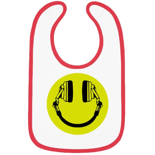 Headphone Smiley Acid House Cans MUSIC RAVE WEED D Bibs