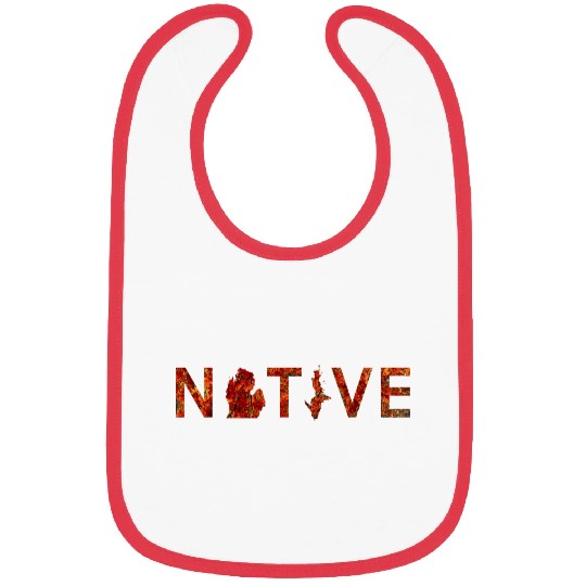 Native Michigan Red Autumn Foliage Bibs