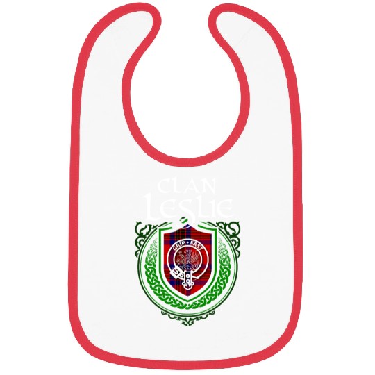 Leslie Surname Scottish Clan Tartan Crest Badge Bibs
