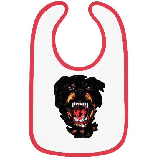 Rottweiler Combat Dog Head Teeth Bark Gift Idea Bibs