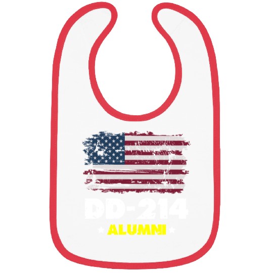 DD-214 Us Armed Forces Alumni American Flag Bibs