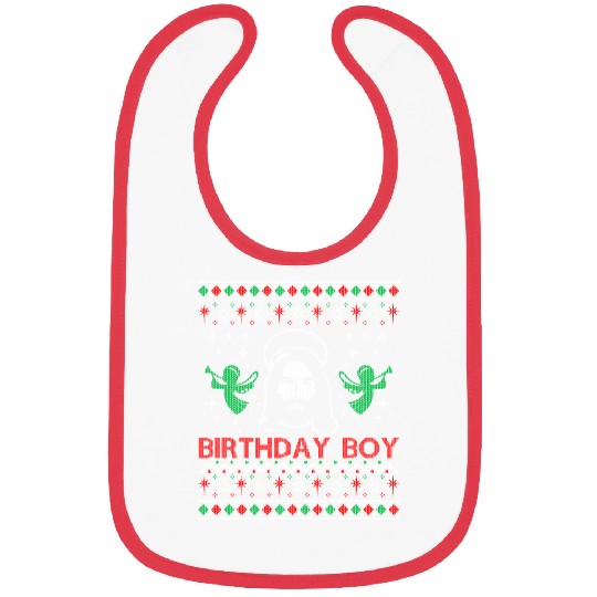 Jesus Birthday Boy Ugly Christmas Sweater Bibs