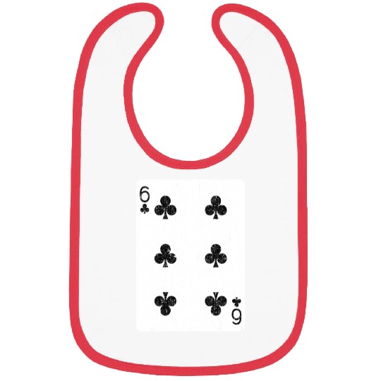 six of clubs playing card Bibs