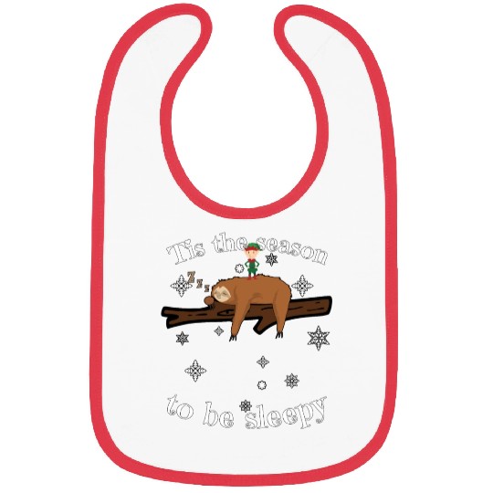 Sloth Late Sleepers Christmas Sleep Sleepy Lazy Bibs