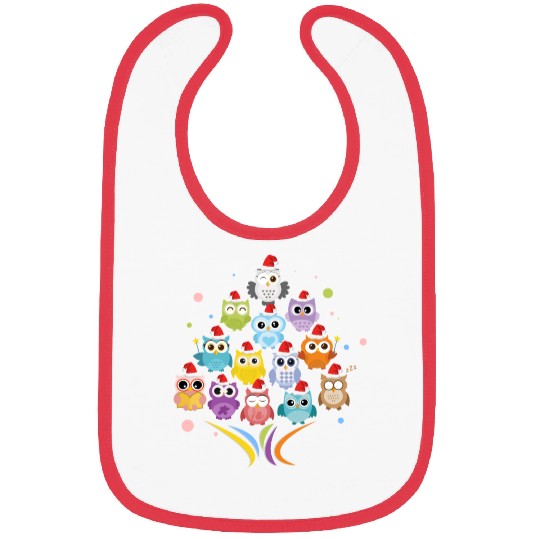 Christmas - Christmas tree with Owls - Xmas - Pets Bibs