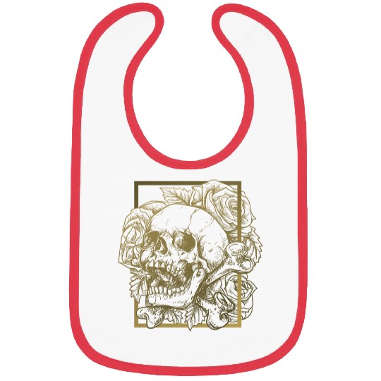 skull and roses Bibs