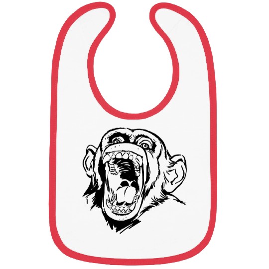 Angry monkey face Bibs