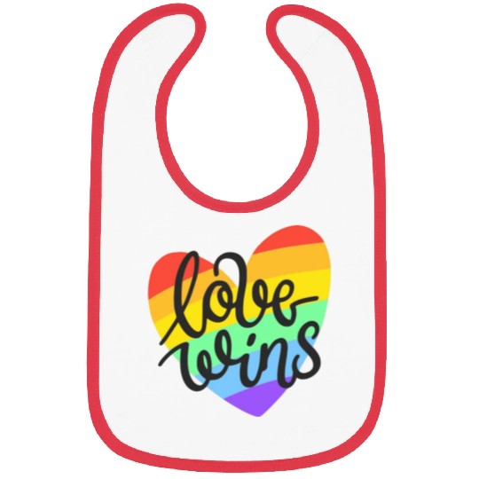 Love Wins LGBT Pride Rainbow Heart CSD Bibs Bibs
