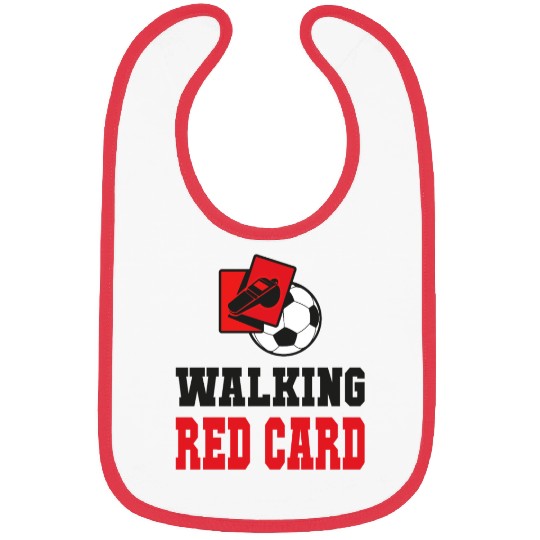 Walking red card referee soccer design Bibs