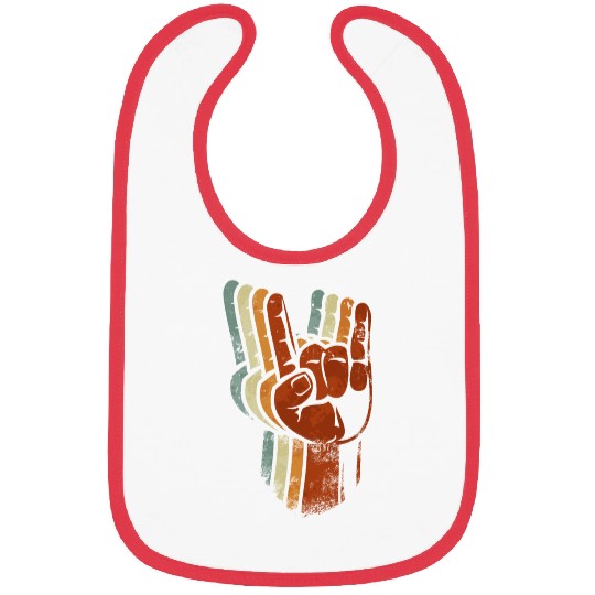 Devil horns Sign Retro Metal Fork Rock Hand Bibs
