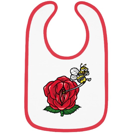 FLOWER VAGINA Deflower Virgin Rose Bee funny Bibs