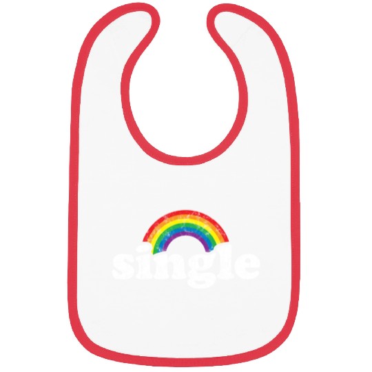 Single Gay Pride Retro Rainbow for Guys Lesbians Bibs