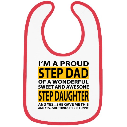 Funny Step Dad Bibs Fathers Day Gift Step