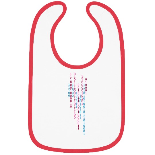 colorful science fiction lines rows 10010101 numbe Bibs