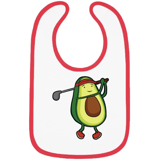 Funny avocado golf swing golf player gift Bibs