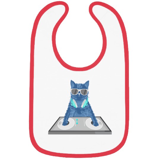 Cat Disc Jockey Kitty DJ Graphic Funny Bibs