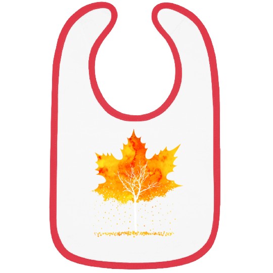 Maple Leaf Autumn Orange Fall Leaves Bibs