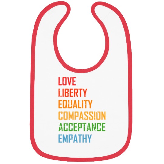 Love Liberty Equality LGBTQ Feminism Gay Pride Bibs