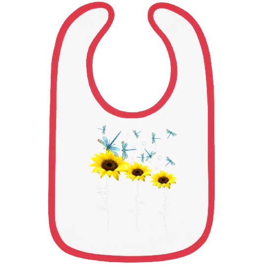 Faith hope love sunflower Bibs