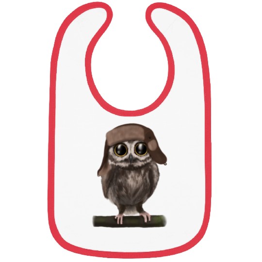 Owl - Ushanka big eyes Bibs