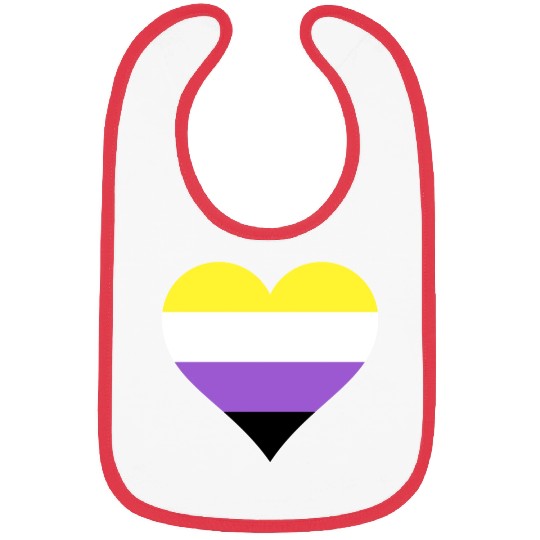 Nonbinary pride flag heart LGBTQ Bibs