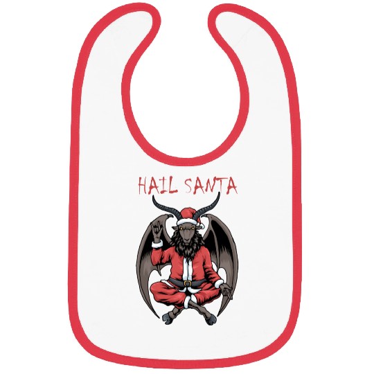 Christmas Hail Santa Satanism Goat Baphomet Satan Bibs