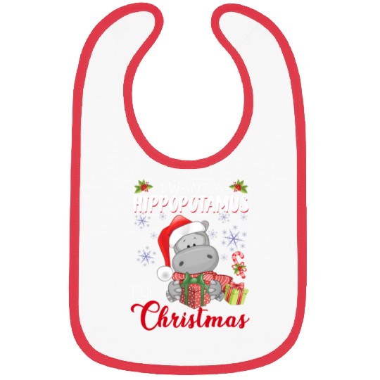 I Want A Hippopotamus For Christmas Xmas Hippo Bibs