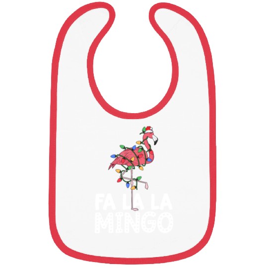 Fa La La Mingo Flamingo Christmas Tree Lights Bibs