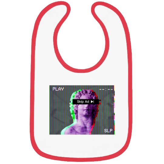 Aesthetic Vaporwave Statue Skip Ad Online Bibs