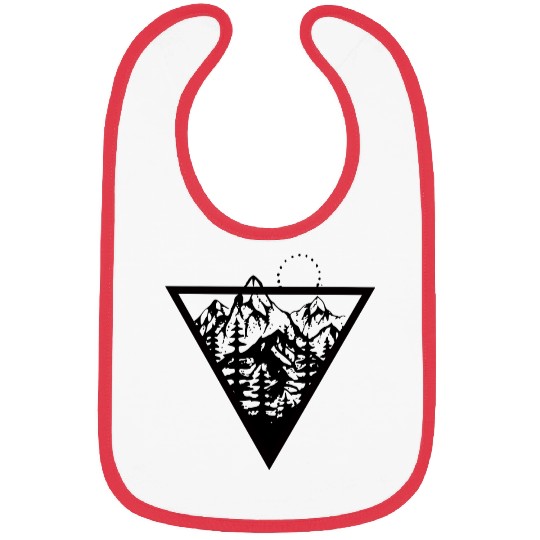 Triangle with mountains and birds Bibs