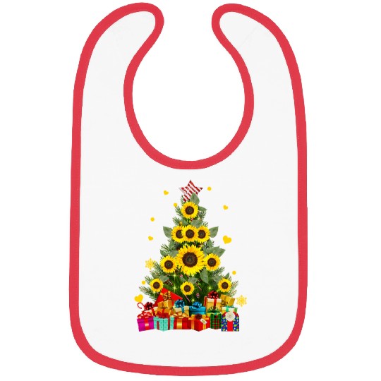Sunflower Christmas Tree Bibs