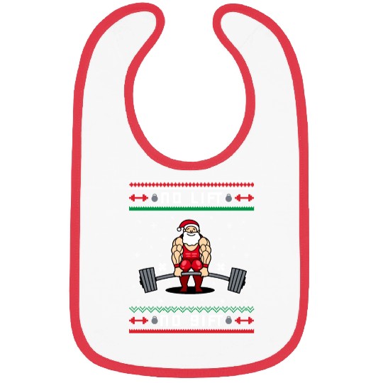 No Lift No gift Santa Claus Gym Motivation Humor Bibs