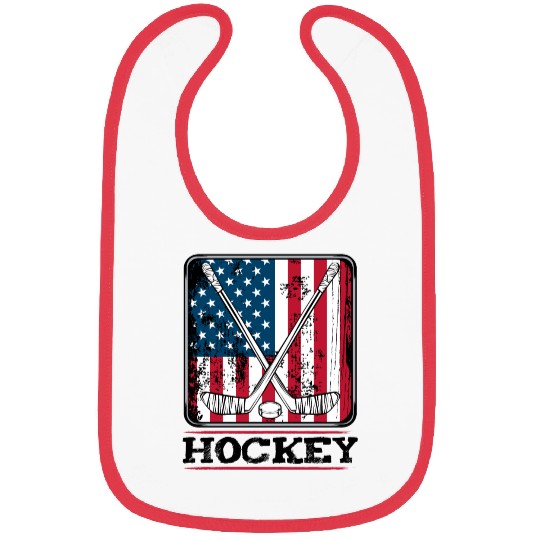 Hockey USA Flag Cool Ice Hockey Player Gift Bibs