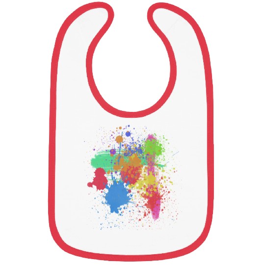 Paint splatters, colorful, happy, creative Bibs