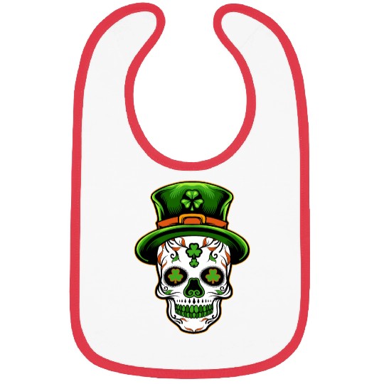 Sugar Skull St Patricks Day Bibs