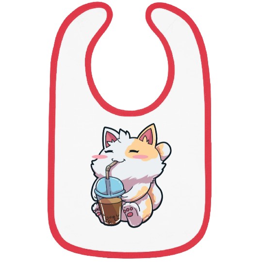 Cat Bubble Tea Anime Bibs