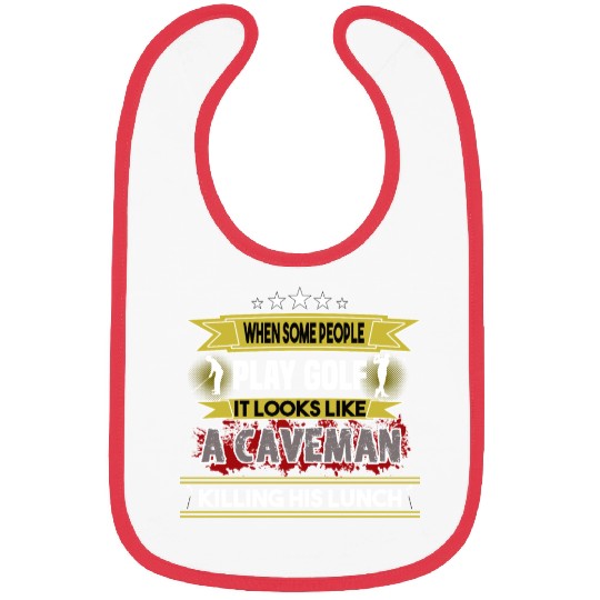 play golf caveman humor golf humor funny golf gift Bibs