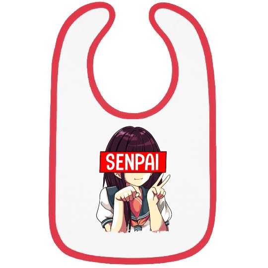 Senpai Anime Girl Japanese Cute Manga Kawaii Bibs
