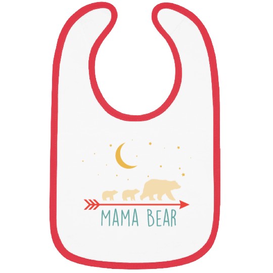 Mama Bear with 2 Cubs Retro Mother's Day Bibs