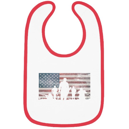 American Flag Thank Military Veteran's Day Bibs