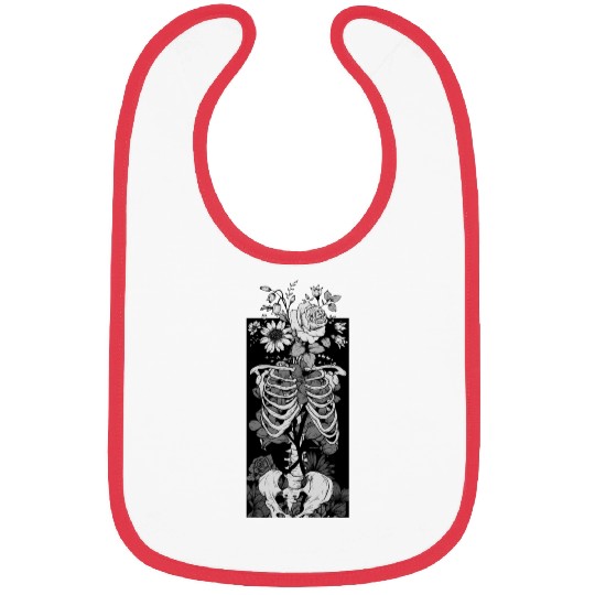 Gothic flower and bones Bibs