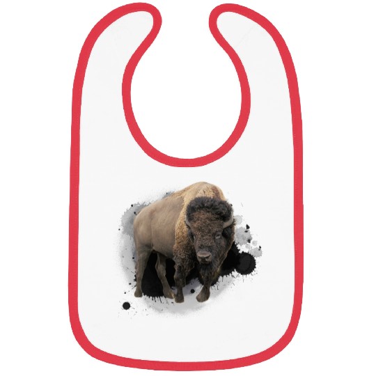Bison Buffalo Cattle Design Illustration Gift Bibs