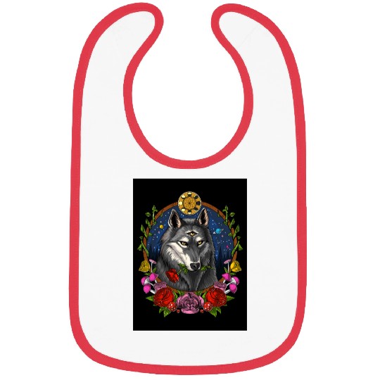 Psychedelic Wolf Bibs