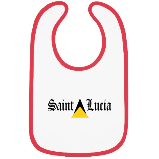 Saint Lucia Flag Blackletter St Lucia Caribbean Bibs