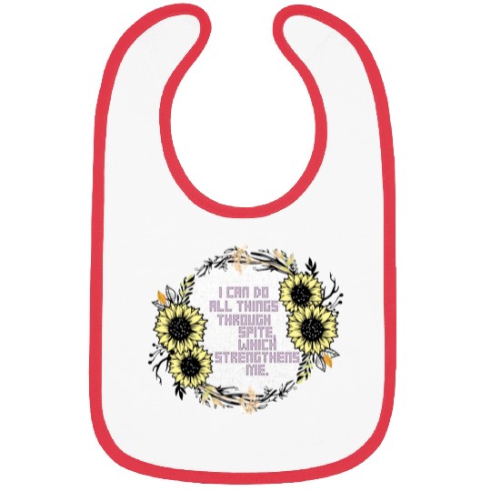 Sunflower Cross Stitch I Can Do All Things Through Bibs