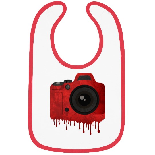 Red splatter camera Bibs